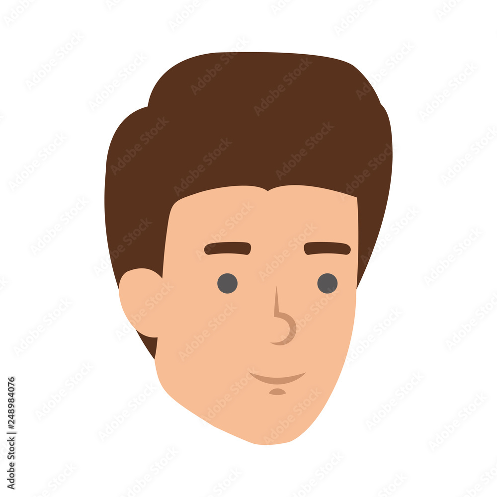 young and casual man head character young and casual man head character