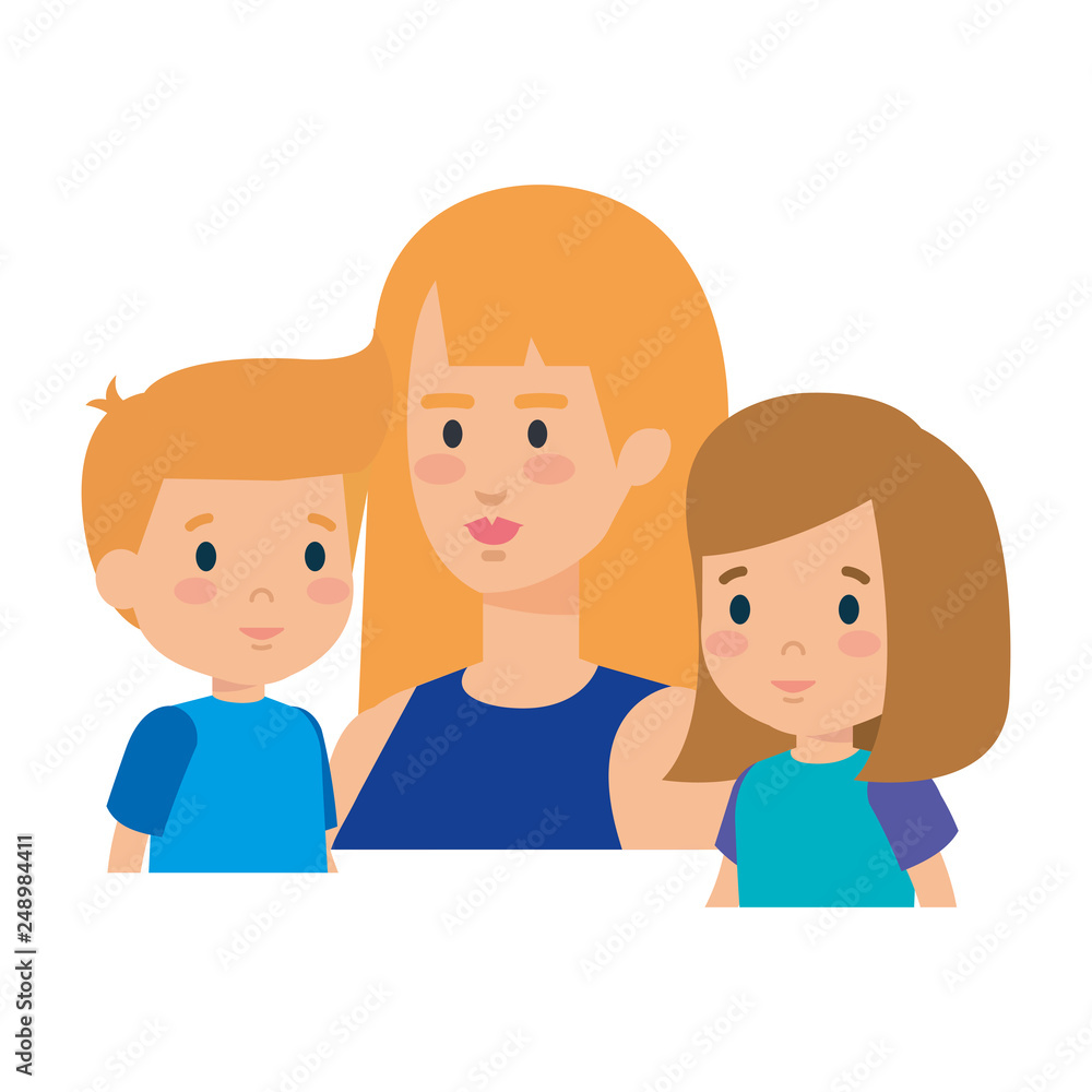 mother with daughter and son characters mother with daughter and son characters