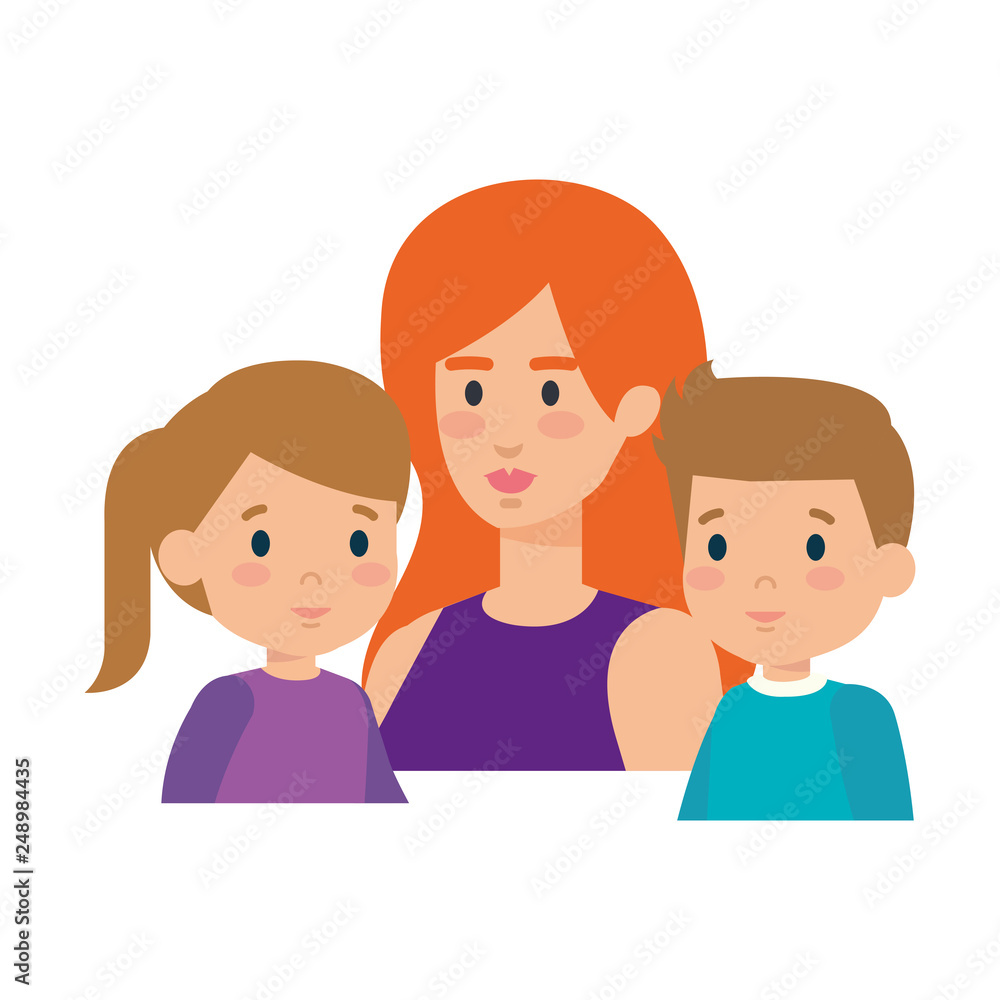 mother with daughter and son characters mother with daughter and son characters