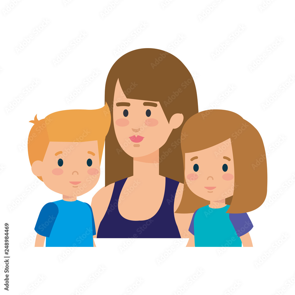 mother with daughter and son characters mother with daughter and son characters