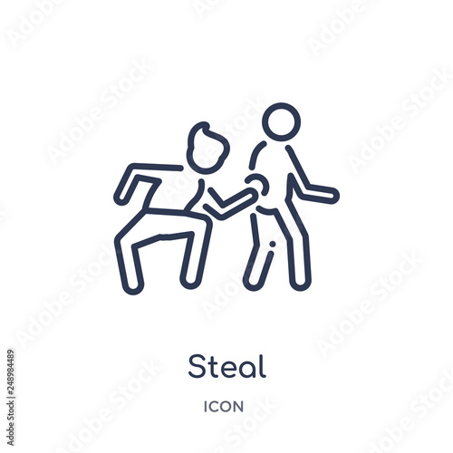 steal icon from people outline collection. Thin line steal icon isolated on white background.