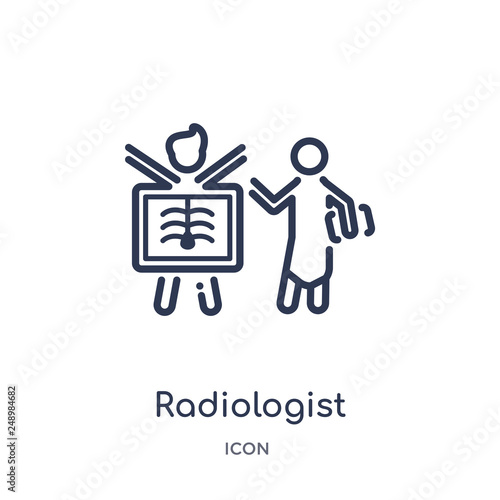 radiologist working icon from people outline collection. Thin line radiologist working icon isolated on white background.