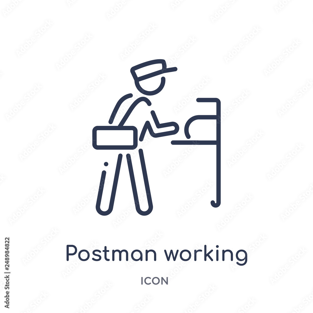 Fotografie postman working icon from people outline collection