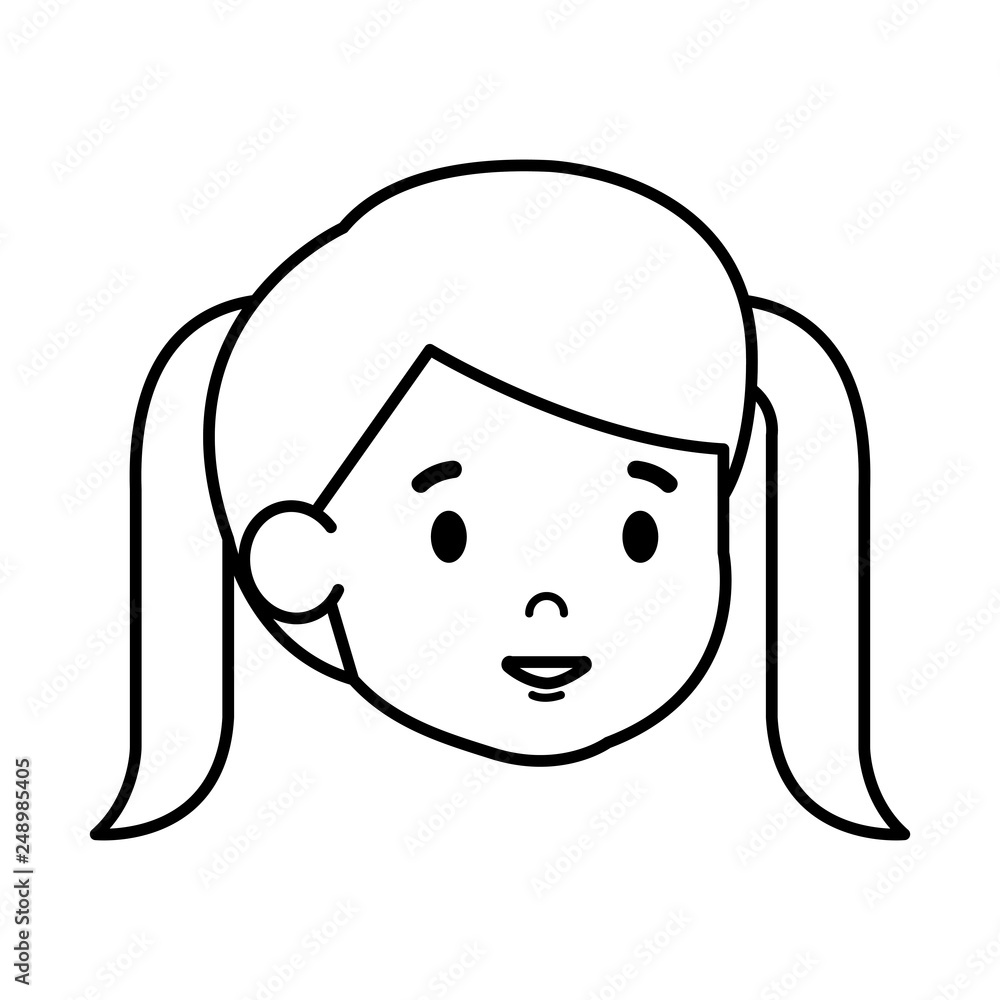 beautiful little girl head character beautiful little girl head character