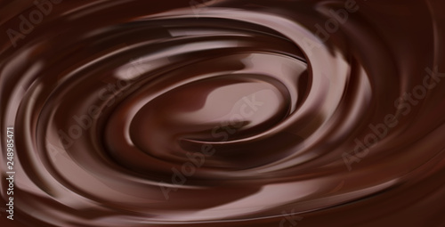 Leinwand Poster Chocolate background, 3d realistic vector