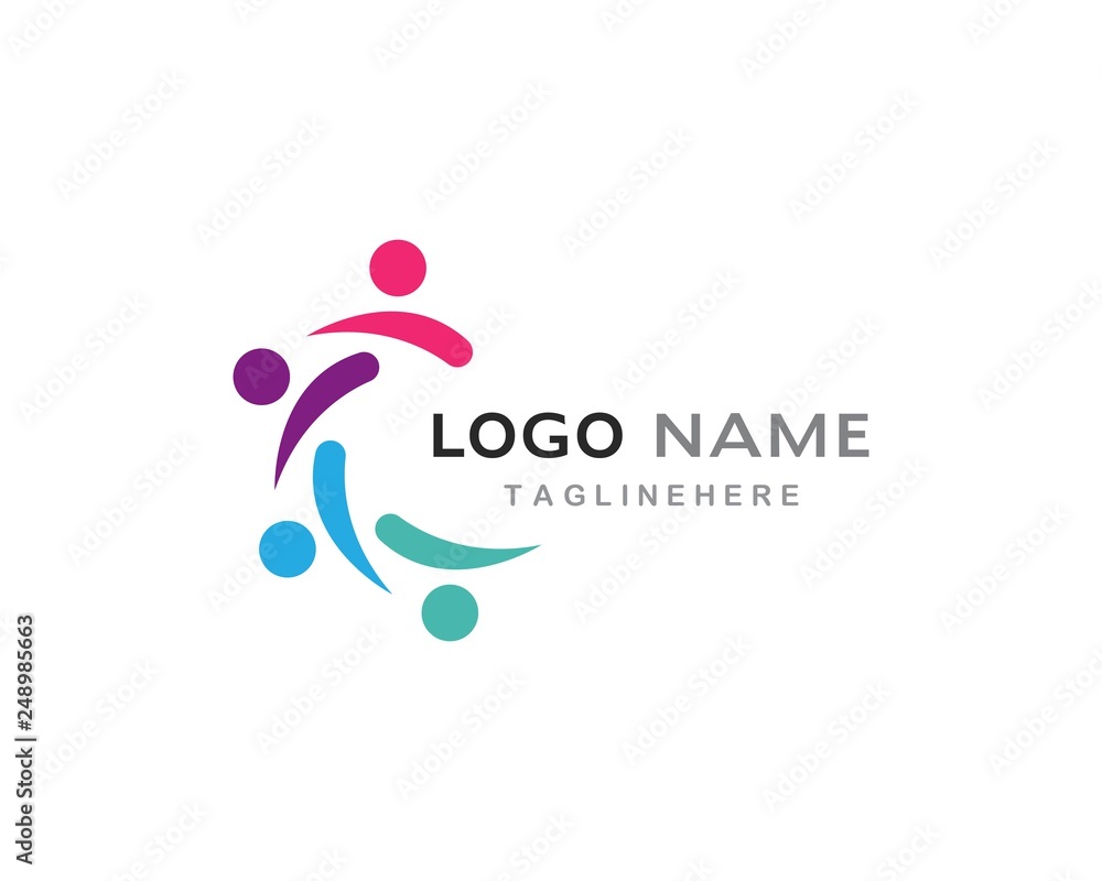 Vecteur Stock Community Care Logo Template Adobe Stock