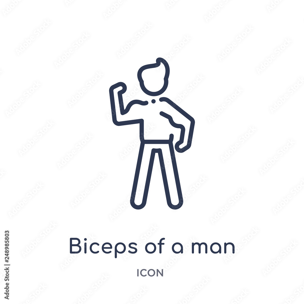 biceps of a man icon from people outline collection. Thin line biceps of a man icon isolated on white background. biceps of a man icon from people outline collection. Thin line biceps of a man icon isolated on white background.