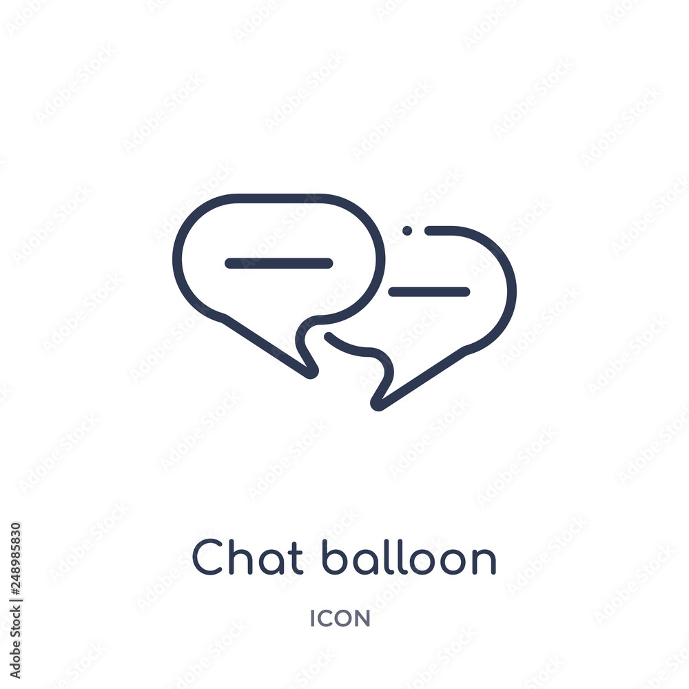 chat balloon icon from people outline collection. Thin line chat balloon icon isolated on white background. chat balloon icon from people outline collection. Thin line chat balloon icon isolated on white background.
