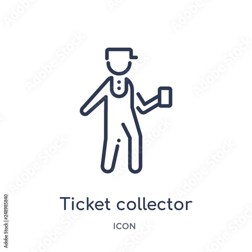 ticket collector icon from people outline collection. Thin line ticket collector icon isolated on white background.