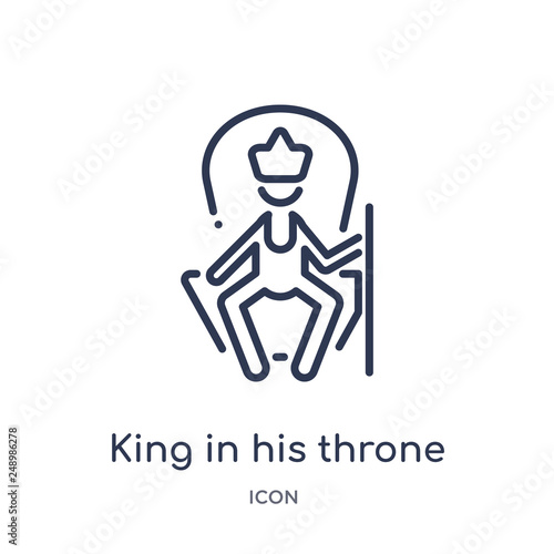 Foto king in his throne icon from people outline collection
