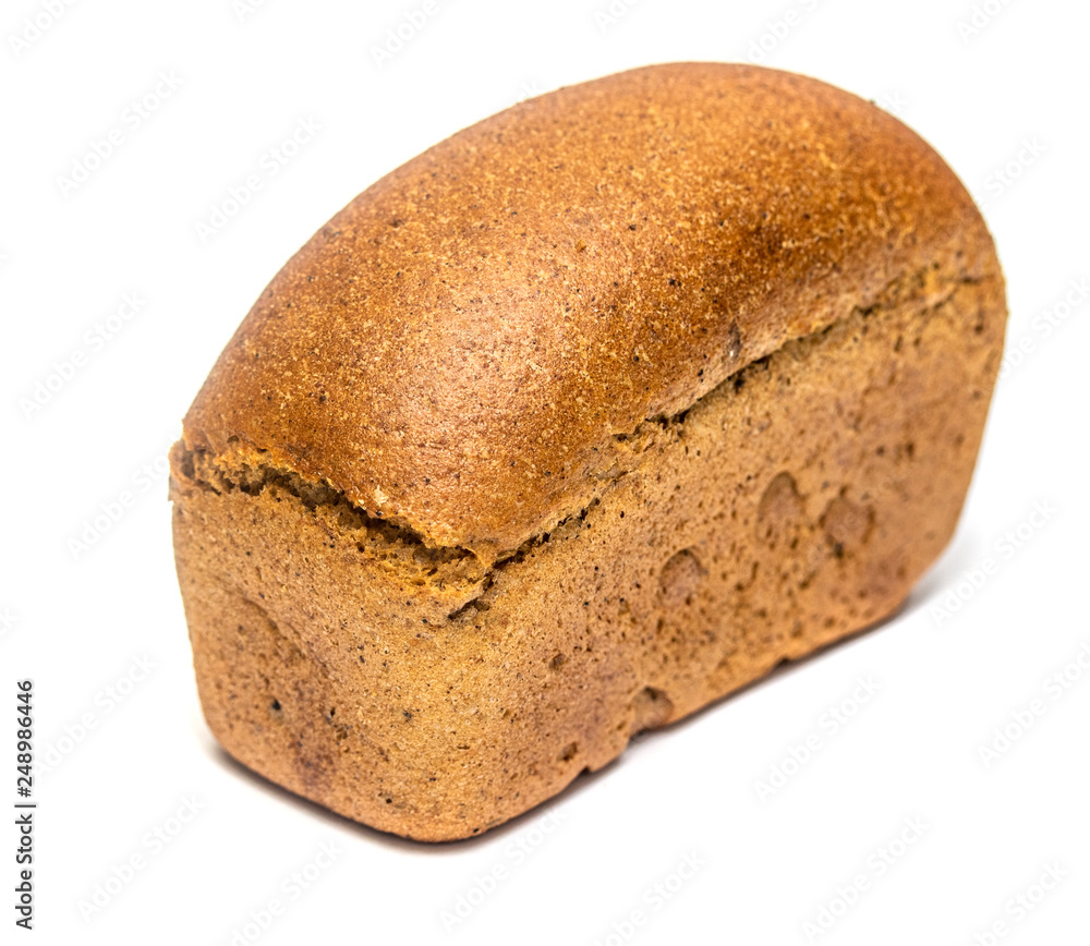 loaf of rye bread on a white background loaf of rye bread on a white background