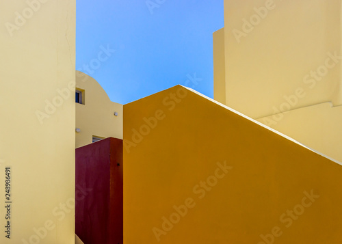 Abstract Santorini Building