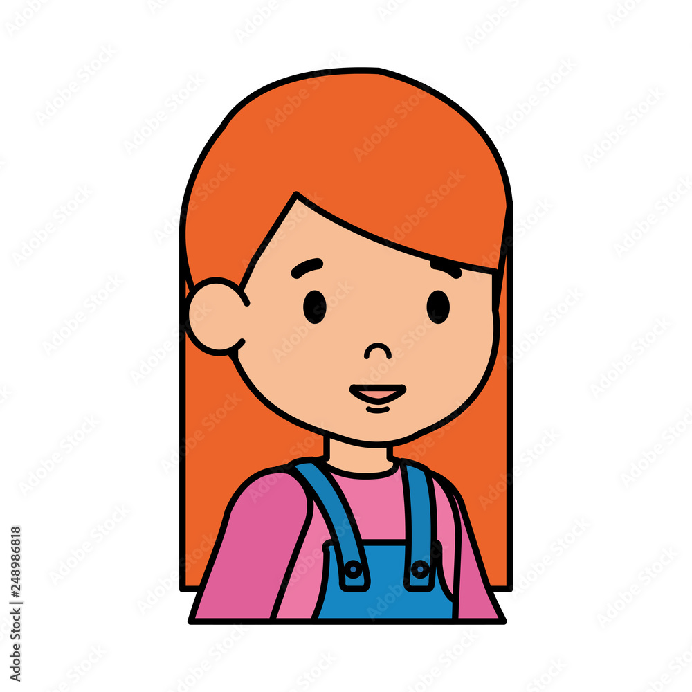 beautiful little girl head character beautiful little girl head character