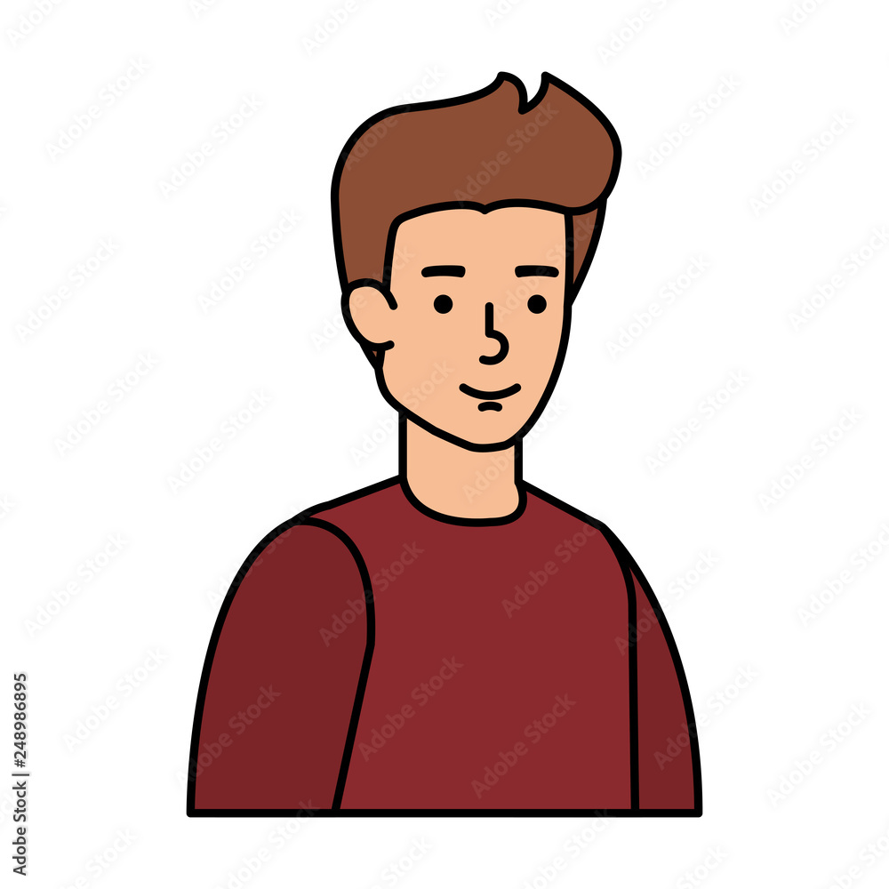 young and casual man character young and casual man character