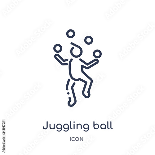 juggling ball icon from people outline collection. Thin line juggling ball icon isolated on white background.