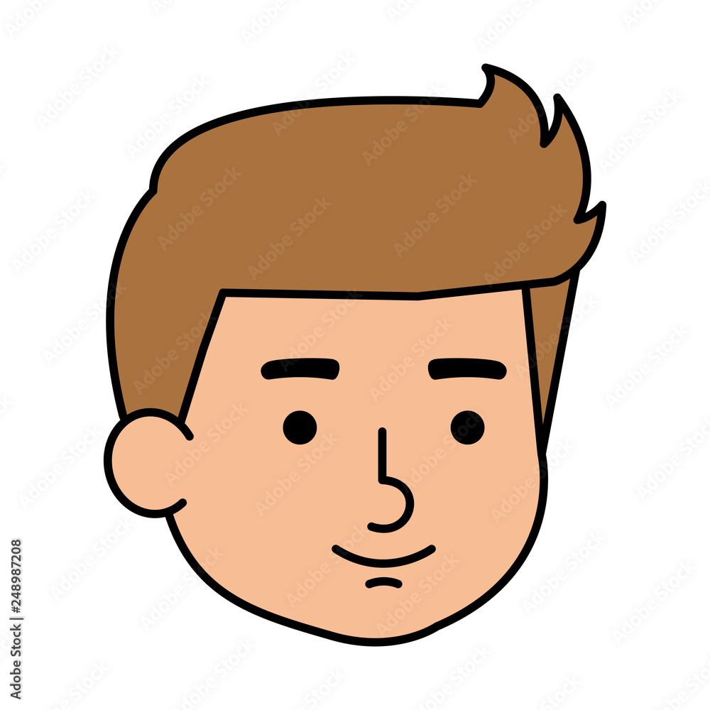 Fototapeta premium cute little boy head character