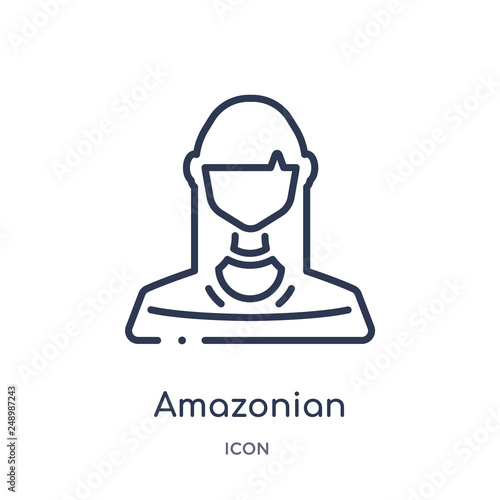 amazonian icon from people outline collection. Thin line amazonian icon isolated on white background.