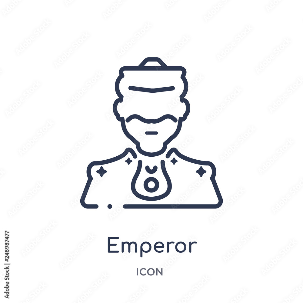 emperor icon from people outline collection. Thin line emperor icon isolated on white background.