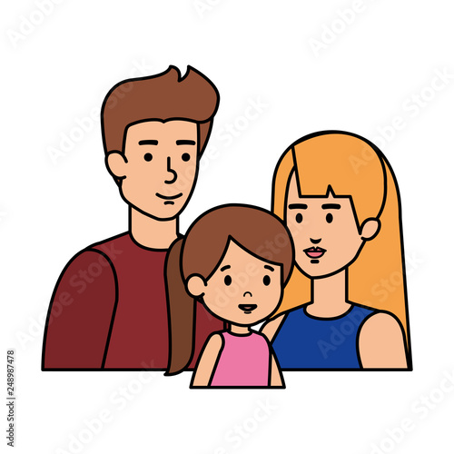 parents couple with daughter characters