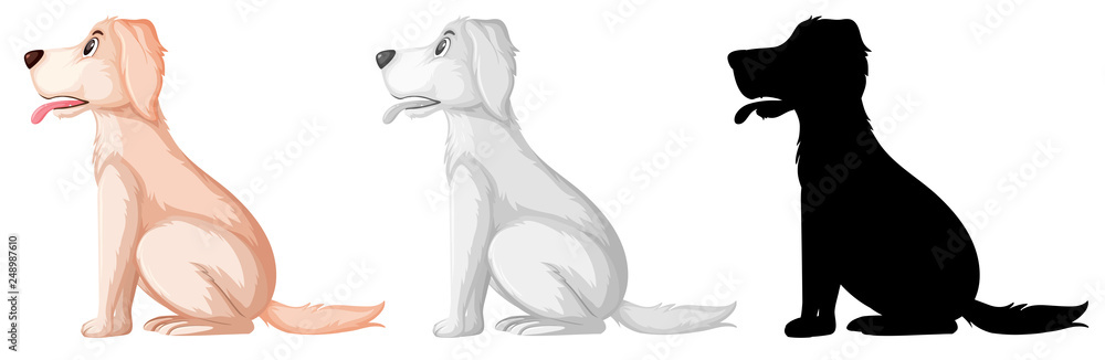 Obraz premium Set of dog character
