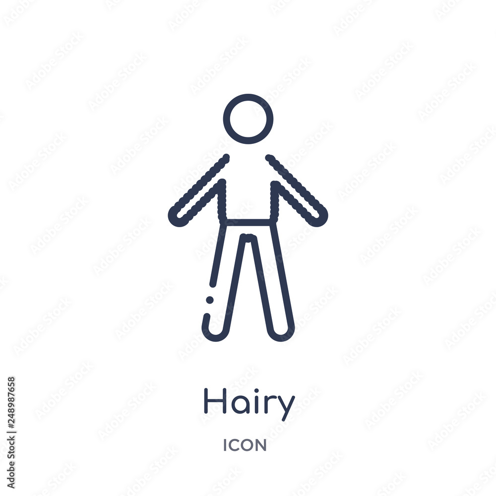 hairy icon from people outline collection. Thin line hairy icon isolated on white background. hairy icon from people outline collection. Thin line hairy icon isolated on white background.
