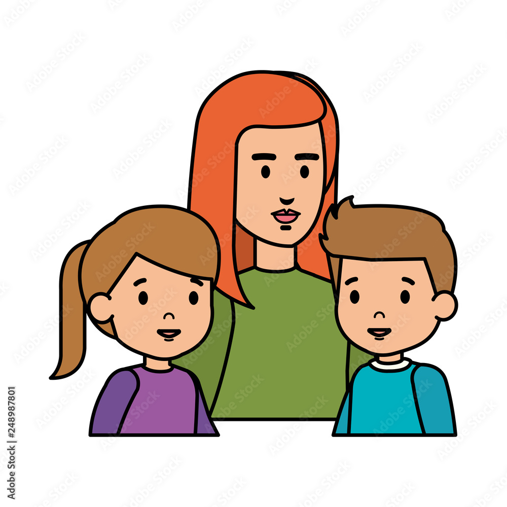 mother with daughter and son characters mother with daughter and son characters