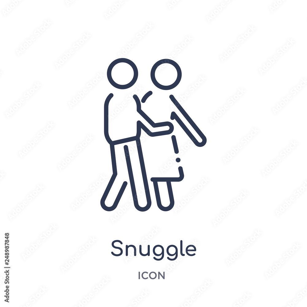snuggle icon from people outline collection. Thin line snuggle icon isolated on white background. snuggle icon from people outline collection. Thin line snuggle icon isolated on white background.