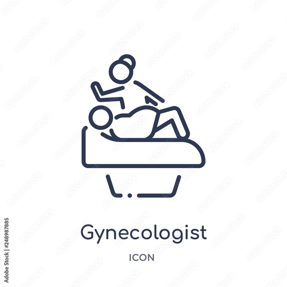 gynecologist icon from people outline collection. Thin line gynecologist icon isolated on white background.