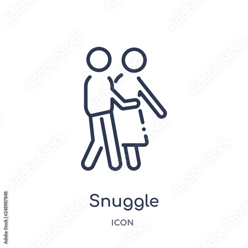 snuggle icon from people outline collection. Thin line snuggle icon isolated on white background.