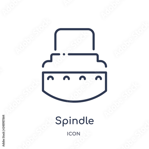 spindle icon from people outline collection. Thin line spindle icon isolated on white background.