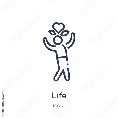 life icon from people outline collection. Thin line life icon isolated on white background.