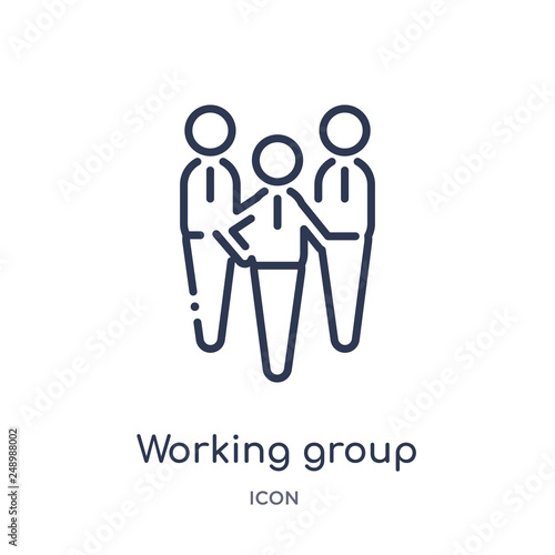 working group icon from people outline collection. Thin line working group icon isolated on white background.