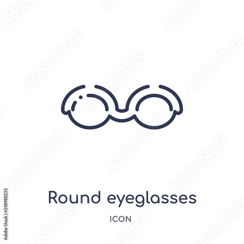 round eyeglasses icon from people outline collection. Thin line round eyeglasses icon isolated on white background.