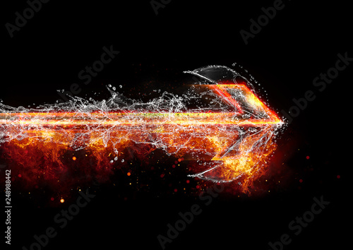 炎と水の抽象的な矢 photo