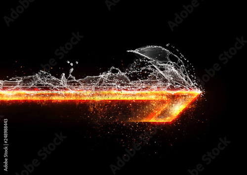 炎と水の抽象的な矢 photo