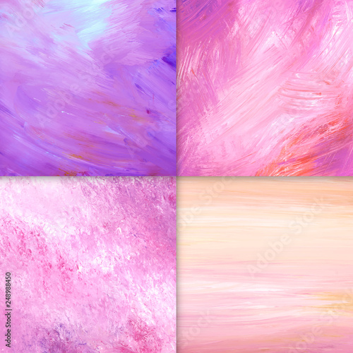 Purple painted canvases