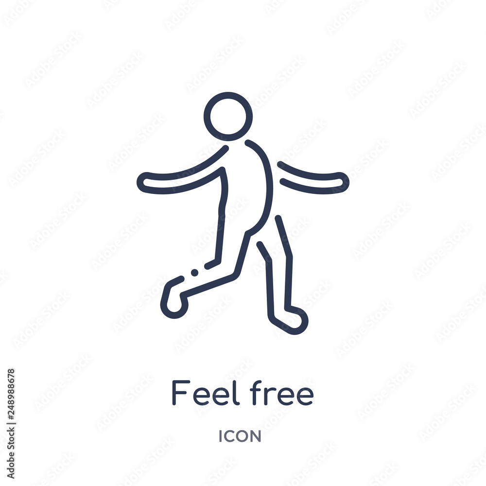 feel free icon from people outline collection. Thin line feel free icon isolated on white background. feel free icon from people outline collection. Thin line feel free icon isolated on white background.