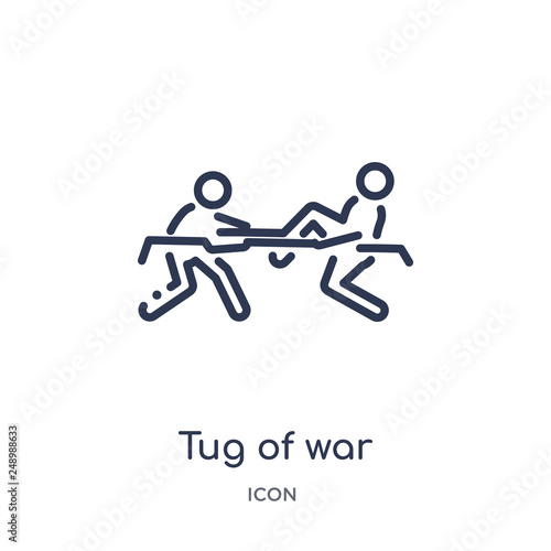 tug of war icon from people outline collection. Thin line tug of war icon isolated on white background.