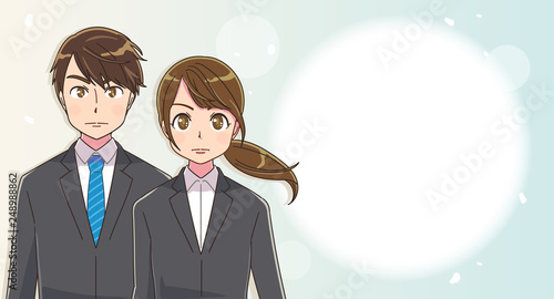 リクルートスーツ 転職 就職活動のイメージイラスト