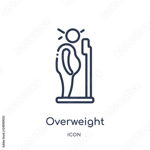 overweight icon from other outline collection. Thin line overweight icon isolated on white background.