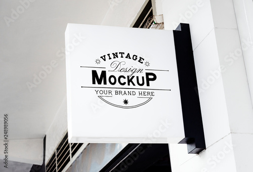 White vintage design board mockup photo