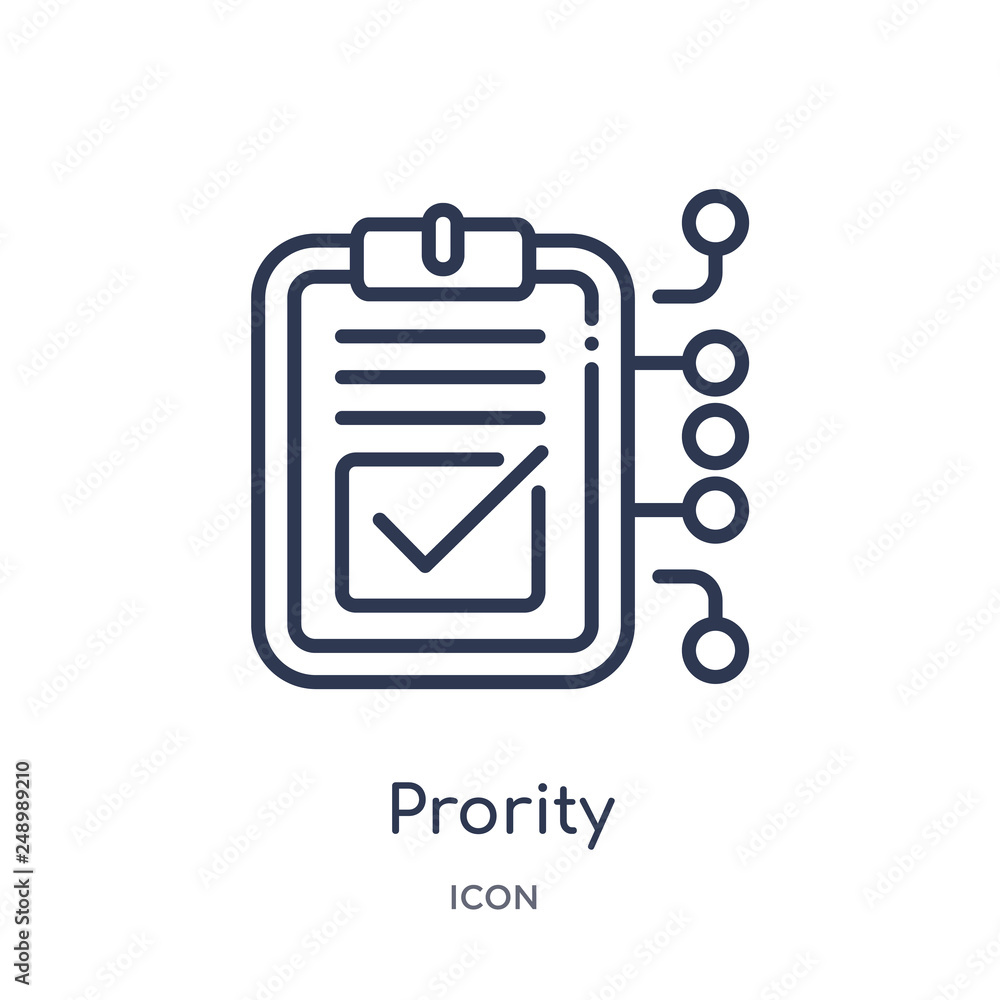 prority icon from other outline collection. Thin line prority icon isolated on white background. prority icon from other outline collection. Thin line prority icon isolated on white background.