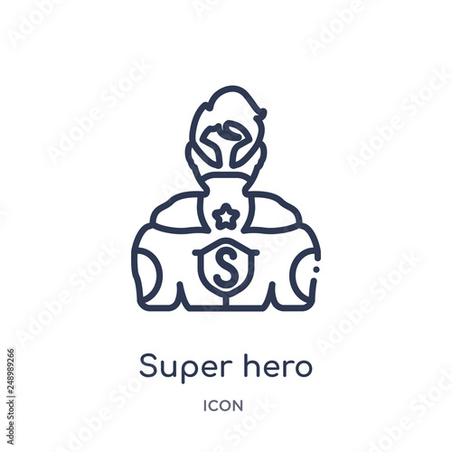 super hero icon from other outline collection. Thin line super hero icon isolated on white background.