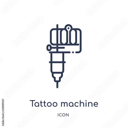 tattoo machine icon from other outline collection. Thin line tattoo machine icon isolated on white background.