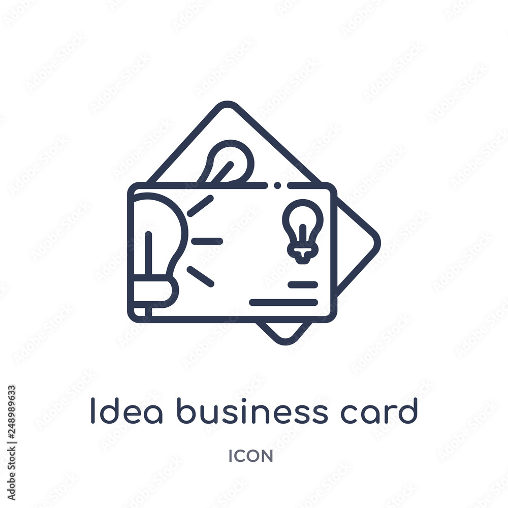 idea business card icon from other outline collection. Thin line idea business card icon isolated on white background. idea business card icon from other outline collection. Thin line idea business card icon isolated on white background.