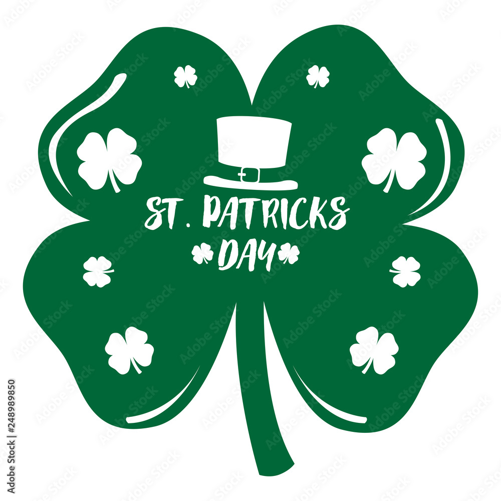 Naklejka premium Patrick day clover with an irish hat icon. Vector illustration design