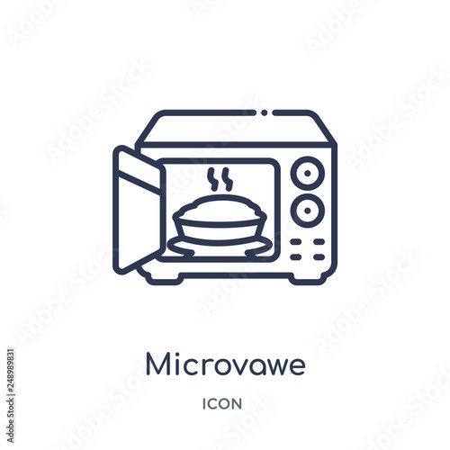 microvawe icon from other outline collection. Thin line microvawe icon isolated on white background. photo