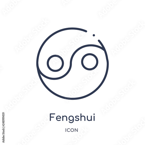 fengshui icon from nature outline collection. Thin line fengshui icon isolated on white background.