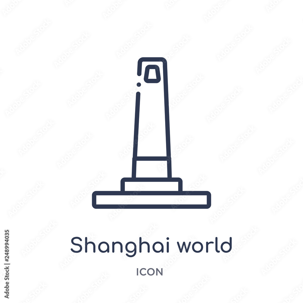 shanghai world financial center icon from monuments outline collection. Thin line shanghai world financial center icon isolated on white background.
