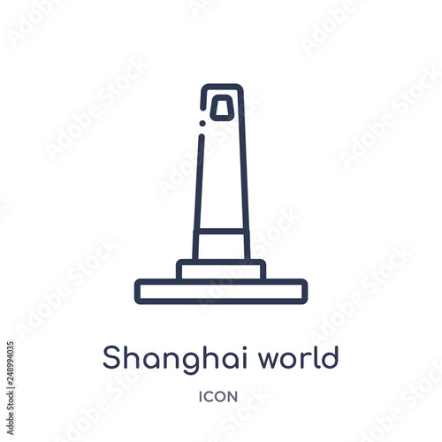 shanghai world financial center icon from monuments outline collection. Thin line shanghai world financial center icon isolated on white background.